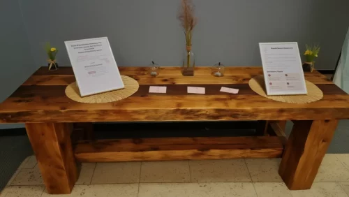 Espace d’accueil et de présentation des ateliers socio-esthétiques